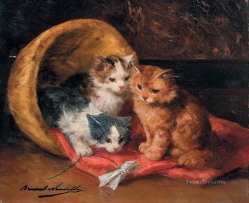 子猫のアルフレッド・ブルネル・ド・ヌーヴィル Oil Paintings
